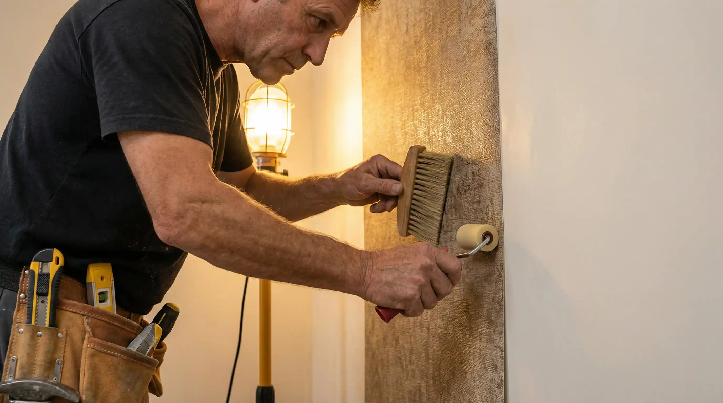 Modern wallpaper installation in Houston commercial office